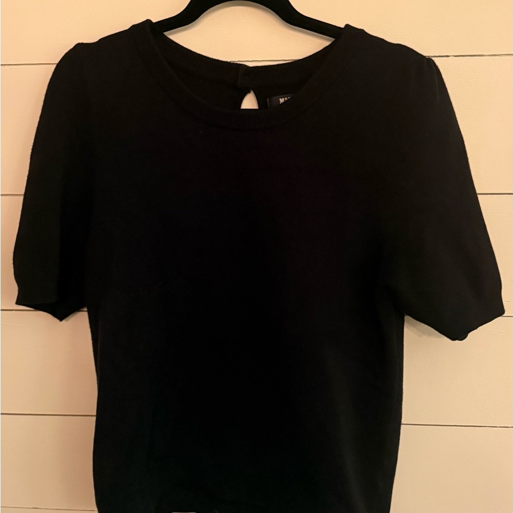 Anthropologie Maeve Black Short Sleeve Seeater